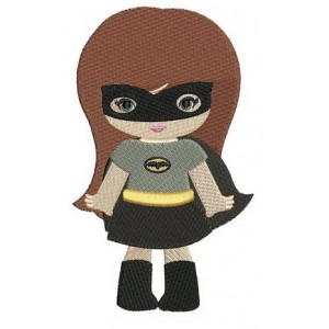 Looks like Batman Girl (hands out) Super Hero Machine Embroidery Digitized Filled Pattern - Instant Download - fits 4x4 , 5x7, 6x10 hoops