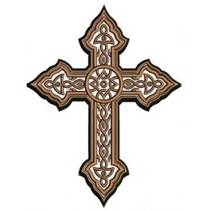 Celtic Metallic Cross Applique Machine Embroidery Digitized Design Pattern - Instant Download - 4x4 , 5x7, 6x10