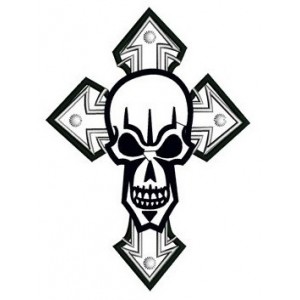 Cross Skull Applique Digitized Machine Embroidery Design Pattern - Instant Download - 4x4 , 5x7, 6x10