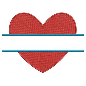 Heart Split Machine Embroidery Digitized Design Filled Pattern - Instant Download - 4x4 , 5x7, 6x10