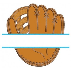 Baseball Mitt (Glove) Split Applique Machine Embroidery Digitized Design Pattern - Instant Download - 4x4 , 5x7, 6x10