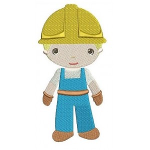 Little Construction Worker Machine Embroidery Digitized Design Filled Pattern - Instant Download - comes in 3 sizes 4x4 , 5x7,6x10 hoops
