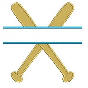Baseball Bats Split Applique Design Machine Embroidery Digitized Pattern - Instant Download - 4x4 , 5x7, 6x10