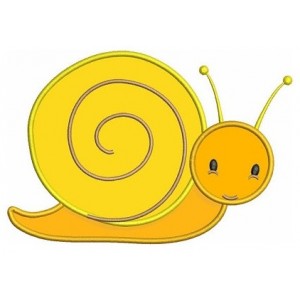 Cute Baby Snail Applique Machine Embroidery Digitized Design Pattern - Instant Download - 4x4 , 5x7, and 6x10 -hoops
