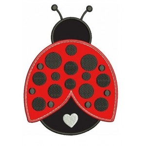 Cute Ladybug with a Heart Applique Machine Embroidery Digitized Design Pattern - Instant Download - 4x4 , 5x7, and 6x10 -hoops