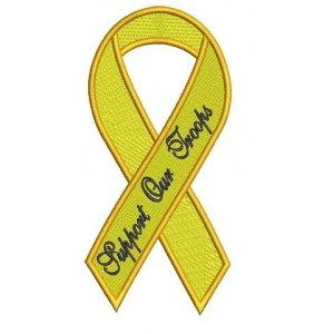 Support Our Troops Yellow Ribbon Machine Embroidery Digitized Filled Pattern - Instant Download 4x4 , 5x7, 6x10 hoops