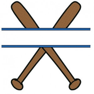 Baseball Bats Split Design Machine Embroidery Digitized Filled Pattern - Instant Download - 4x4 , 5x7, 6x10
