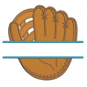 Baseball Mitt (Glove) Split Machine Embroidery Digitized Filled Design Pattern - Instant Download - 4x4 , 5x7, 6x10