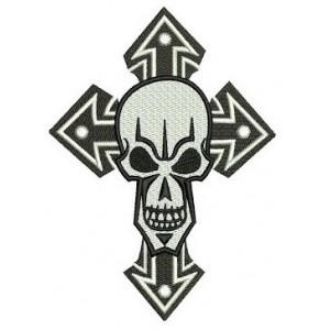 Cross Skull Digitized Machine Embroidery Design Filled Pattern - Instant Download - 4x4 , 5x7, 6x10