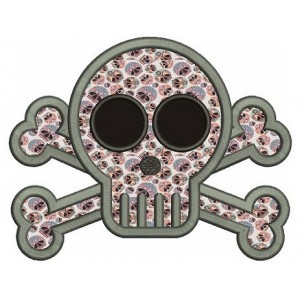 Cute Skull and Bones Applique Digitized Machine Embroidery Design Pattern - Instant Download - 4x4 , 5x7, 6x10
