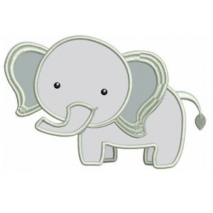 Instant Download Cute Elephant African Animal Machine Embroidery Applique Design