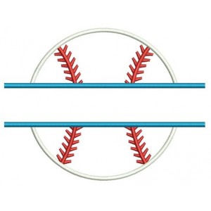 Baseball Split Applique Machine Embroidery Digitized Design Pattern  - Instant Download - 4x4 , 5x7, and 6x10 -hoops