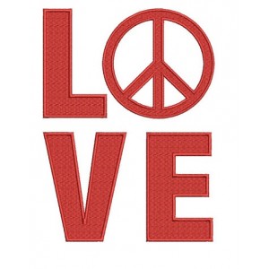 Love Peace Machine Digitized Design Embroidery Filled Pattern - Instant Download - 4x4 , 5x7, and 6x10 -hoops