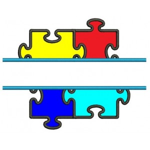 Autism Awareness Split Puzzle Applique Machine Embroidery Digitized Design Pattern - Instant Download - 4x4 , 5x7, and 6x10 -hoops