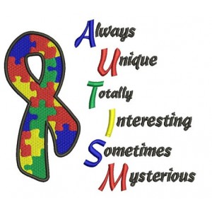 Autism Machine Embroidery Digitized Design Filled Pattern  - Instant Download - 4x4 , 5x7, and 6x10 -hoops