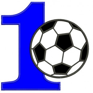 First Birthday Number 1 Soccer Ball Design Machine Embroidery Digitized Applique Pattern - Instant Download - 4x4 , 5x7, and 6x10 -hoops
