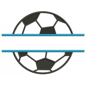 Soccer Ball Split Design Machine Embroidery Digitized Design Applique Pattern - Instant Download - 4x4 , 5x7, and 6x10 -hoops