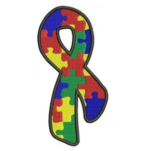 Support Autism Awareness with This Ribbon Machine Embroidery Digitized Design Pattern - Instant Download - 4x4 , 5x7, and 6x10 -hoops