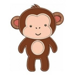 Instant Download Monkey African Animal Machine Embroidery Applique Design