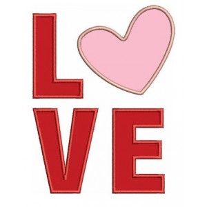 Instant Download Love Applique comes in three sizes to fit 4x4 , 5x7, and 6x10 hoops