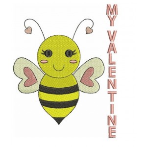 My Valentine Bumble Bee Machine Embroidery Design Instant Download comes in three sizes to fit 4x4 , 5x7, and 6x10 hoops