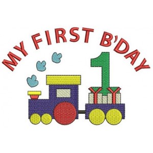 Instant Download Birthday Choo Choo 1st Birthday Train Machine Embroidery Design comes in three sizes to fit 4x4 , 5x7, and 6x10 hoops