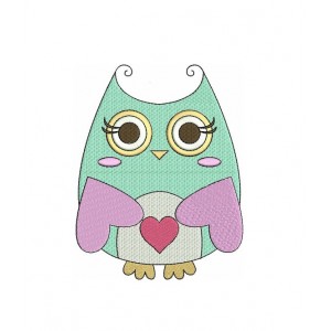 Instant Download Cute Owl Machine Embroidery Design comes in three sizes to fit 4x4 , 5x7, and 6x10 hoops