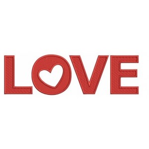 Instant Download Love with heart Machine Embroidery Design comes in three sizes to fit 4x4 , 5x7, and 6x10 hoops
