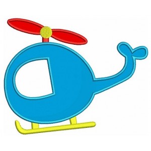 Instant Download Little Helicopter Machine Embroidery Applique Design