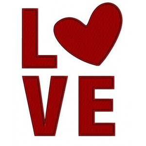 Love with heart - Instant Download Machine Embroidery Design - comes in three sizes to fit 4x4 , 5x7, and 6x10 hoops