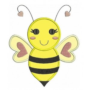 Bumble Bee Applique Machine Embroidery Design Instant Download comes in three sizes to fit 4x4 , 5x7, and 6x10 hoops