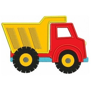 Dump Truck Applique Machine Embroidery Design Instant Download truck
