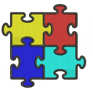 Autism Awareness Machine Embroidery Digitized Design Filled In Pattern - Instant Download - 4x4 , 5x7, and 6x10 -hoops