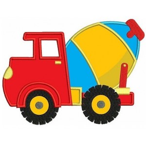 Instant Download Cement truck Machine Embroidery applique Design