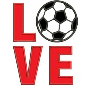 Love Soccer Sport Applique - Instant Download Machine Embroidery Digitized Design - comes in three sizes to fit 4x4 , 5x7, and 6x10 hoops
